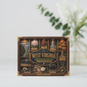 West Virginia Shadow Box 3D Figurine Staat Postkarte (Stehend Vorderseite)