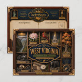 West Virginia Shadow Box 3D Figurine Staat Postkarte (Vorne/Hinten)