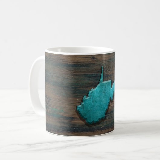 West Virginia Shape Aquamarin Kaffeetasse (Vorderseite Links)