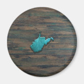 West Virginia Shape Aquamarin Magnet (Vorne)