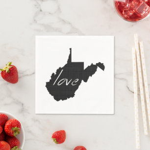 West Virginia Shaped Chalkboard Virginia Liebe Serviette