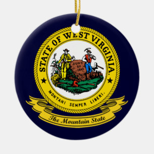 West Virginia Siegel Keramik Ornament