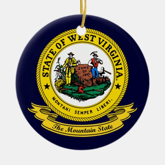 West Virginia Siegel Keramik Ornament (Vorne)