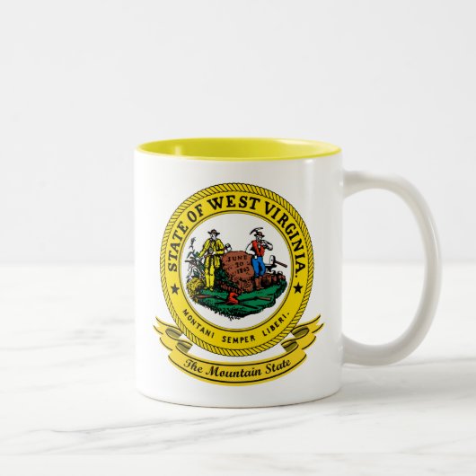 West Virginia Siegel Zweifarbige Tasse (Rechts)