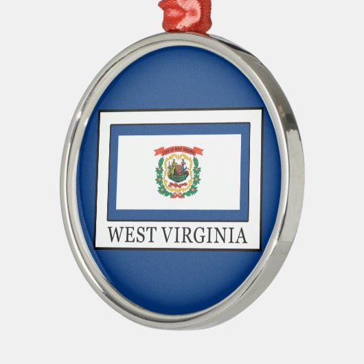 West Virginia Silbernes Ornament (Links)