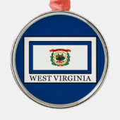 West Virginia Silbernes Ornament (Vorne)