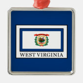 West Virginia Silbernes Ornament (Vorne)