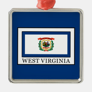 West Virginia Silbernes Ornament