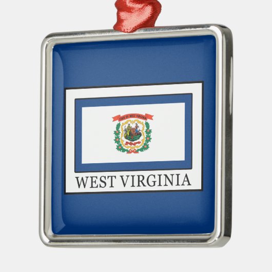 West Virginia Silbernes Ornament (Links)