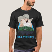 WEST VIRGINIA Singing Cowboy Cat Meme T-Shirt (Vorderseite)