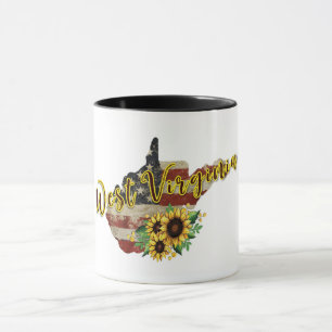 West Virginia/Sonnenblume/Flagge Tasse