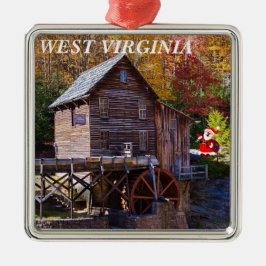 West Virginia Square Weihnachtsdekoration Ornament Aus Metall