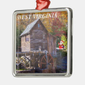 West Virginia Square Weihnachtsdekoration Ornament Aus Metall (Links)