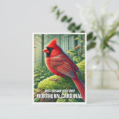 West Virginia Staat Bird Nord Kardinal Postkarte (Stehend Vorderseite)