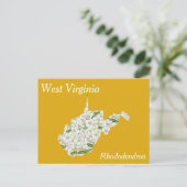 West Virginia Staat Blume Collage Map Postkarte (Stehend Vorderseite)