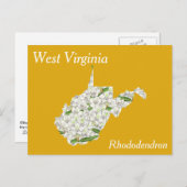West Virginia Staat Blume Collage Map Postkarte (Vorne/Hinten)