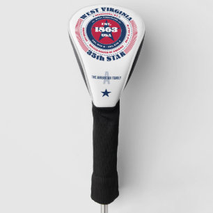 West Virginia Staat Circle Custom Golf Head Cover Headcover