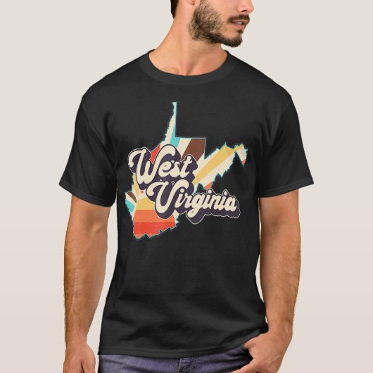 West Virginia Staat Country Retro lustig  T-Shirt (Vorderseite)