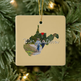 West Virginia Staat Foto Einfügen und Ortsname Keramikornament