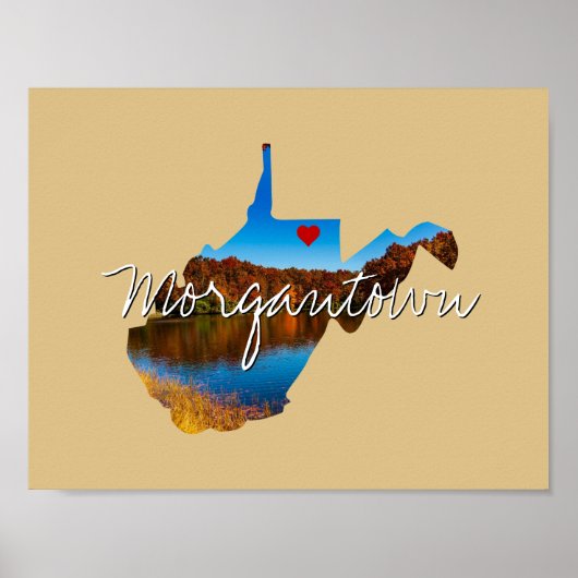 West Virginia Staat Foto Einfügen und Ortsname Poster (Vorne)