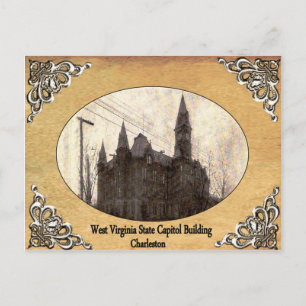 West Virginia Staat Hauptstadt Gebäude Alte Postka Postkarte