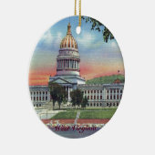 West Virginia Staat Hauptstadt Weihnachtsfeiertag Keramikornament (Rechts)