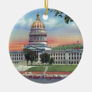 West Virginia Staat Hauptstadt Weihnachtsfeiertag Keramikornament