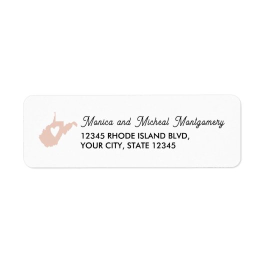 WEST VIRGINIA Staat Karte mit Herz - JEDE FARBE (Vorne)