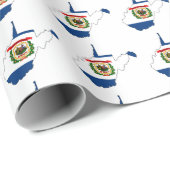 West Virginia Staat Kontur Karte und Flagge Geschenkpapier (Rolleneckpunkt)