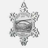 West Virginia Staat Quarter Schneeflocken Zinn-Ornament (Rechts)