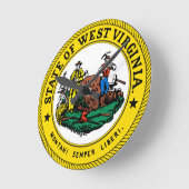 West Virginia Staat Siegel Clock Runde Wanduhr (Winkel)