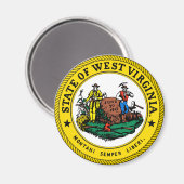 West Virginia Staat Siegel Magnet (Vorderseite/Rückseite)