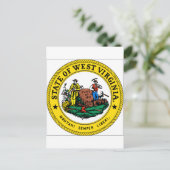 West Virginia Staat Siegel Postkarte (Stehend Vorderseite)