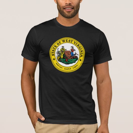 West Virginia Staat Siegel - T-Shirt (Vorderseite)
