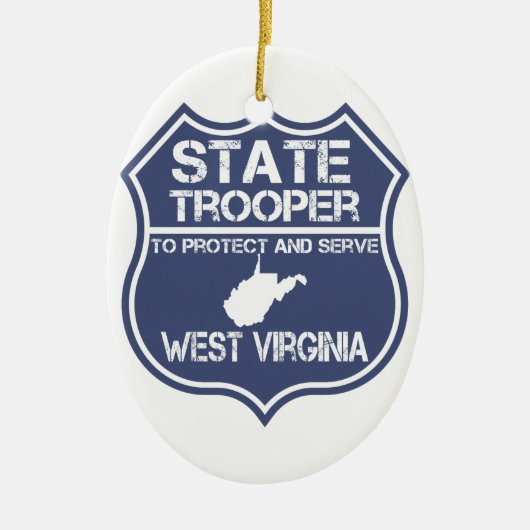 West Virginia Staat Trooper schützen und bedienen Keramik Ornament (Vorne)