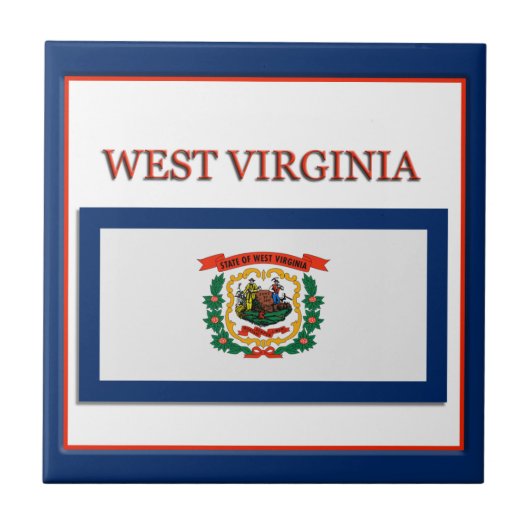 West Virginia State Flag Design Tile Fliese (Vorderseite)