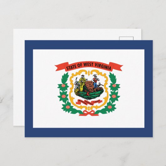 West Virginia State Flag Mountaineer Freedom Postkarte (Vorne/Hinten)