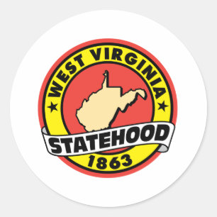 West Virginia Statehood 1863 Runder Aufkleber