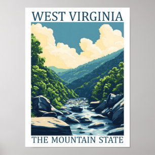 West Virginia the Mountain Staat USA Travel Place Poster