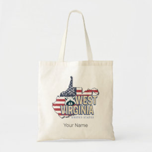 West Virginia United Staaten Retro Map Vintag USA Tragetasche