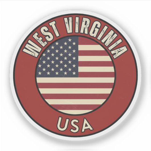 West Virginia United States of America Aufkleber (Vorderseite)