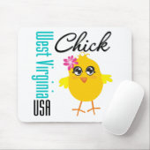 West Virginia USA Chick Mousepad (Mit Mouse)