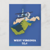 West Virginia USA Karte (Vorderseite)
