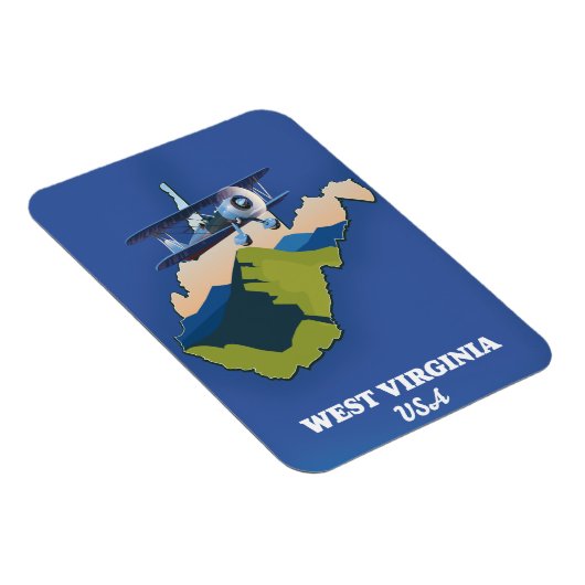 West Virginia USA Karte Magnet (Rechte Seite)