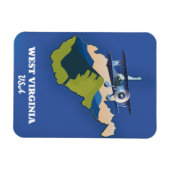 West Virginia USA Karte Magnet (Horizontal)