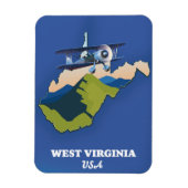 West Virginia USA Karte Magnet (Vertikal)