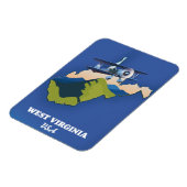 West Virginia USA Karte Magnet (Linke Seite)