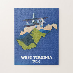 West Virginia USA Karte Puzzle