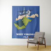 West Virginia USA Karte Wandteppich (Beispiel)