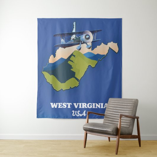 West Virginia USA Karte Wandteppich (Beispiel)
